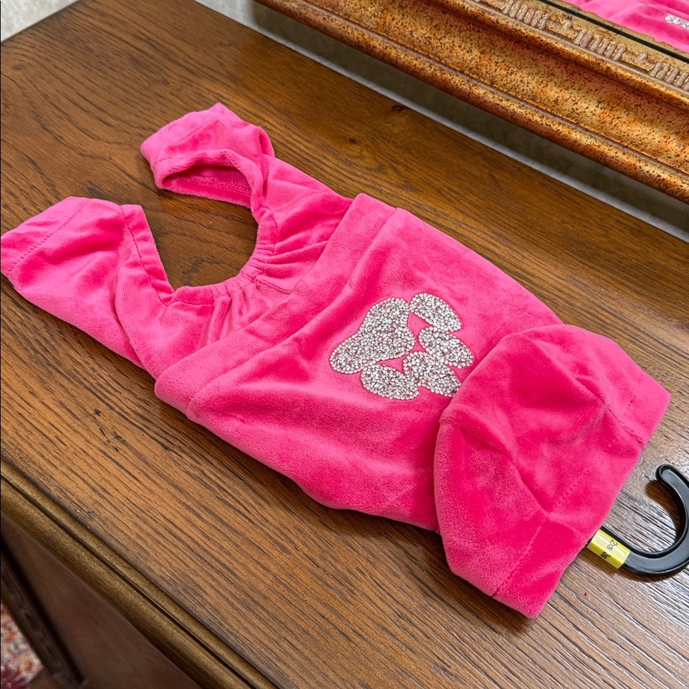 New with/o tag- Pink Isaac Mizrahi Dog outfit w/ Paw Print rhinestones. Sz XXS. - Picture 5 of 14